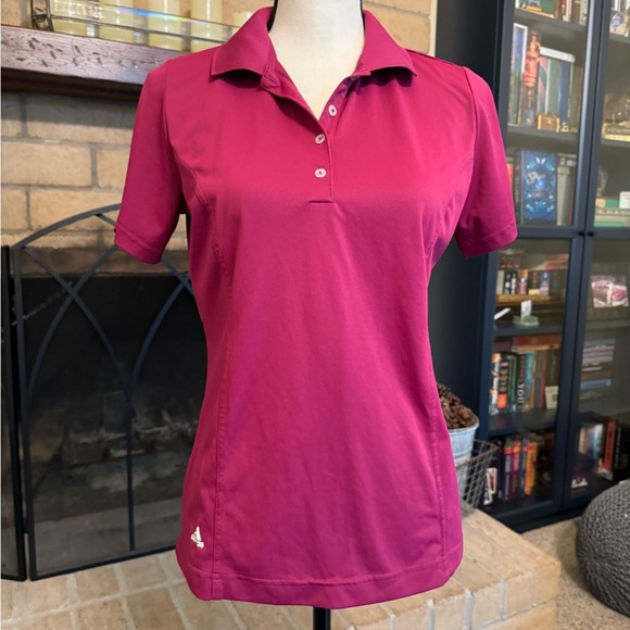 ADIDAS Pure Motion Medium Short Sleeve Golf Shirt Magenta Pink - Picture 1 of 10